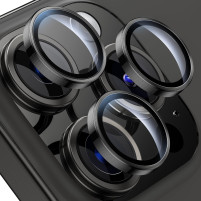 Стъклени рингове за камера за Apple iPhone 15 Pro 6.1 / Apple iPhone 15 Pro Max 6.7 черен кант 